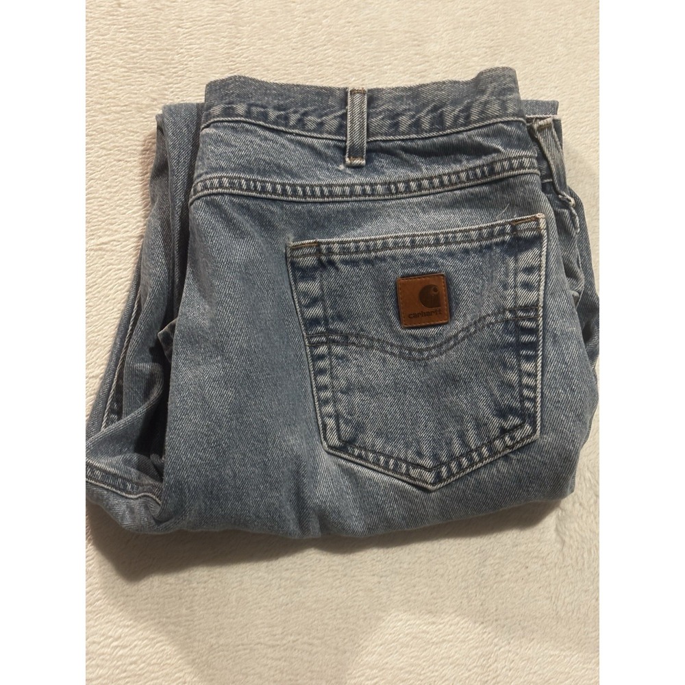 Carhartt‎ B17 DST Relaxed Fit Jeans Men's 40x29 Blue Distressed Workwear